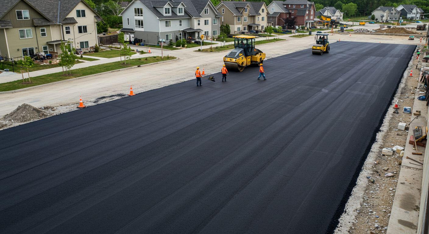 Асфальтирование стоянки у жилого комплекса