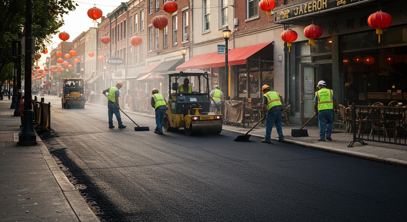 Асфальтирование территории у ресторанов