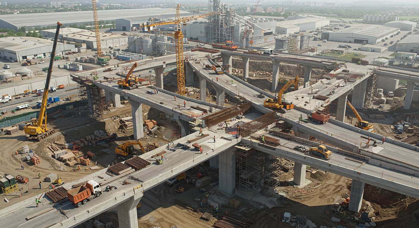 Строительство промышленных многоуровневых дорог