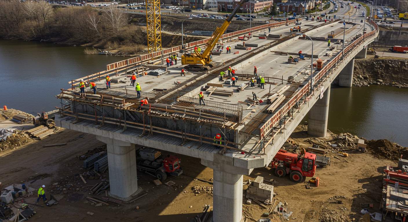 Устройство новых мостовых дорог