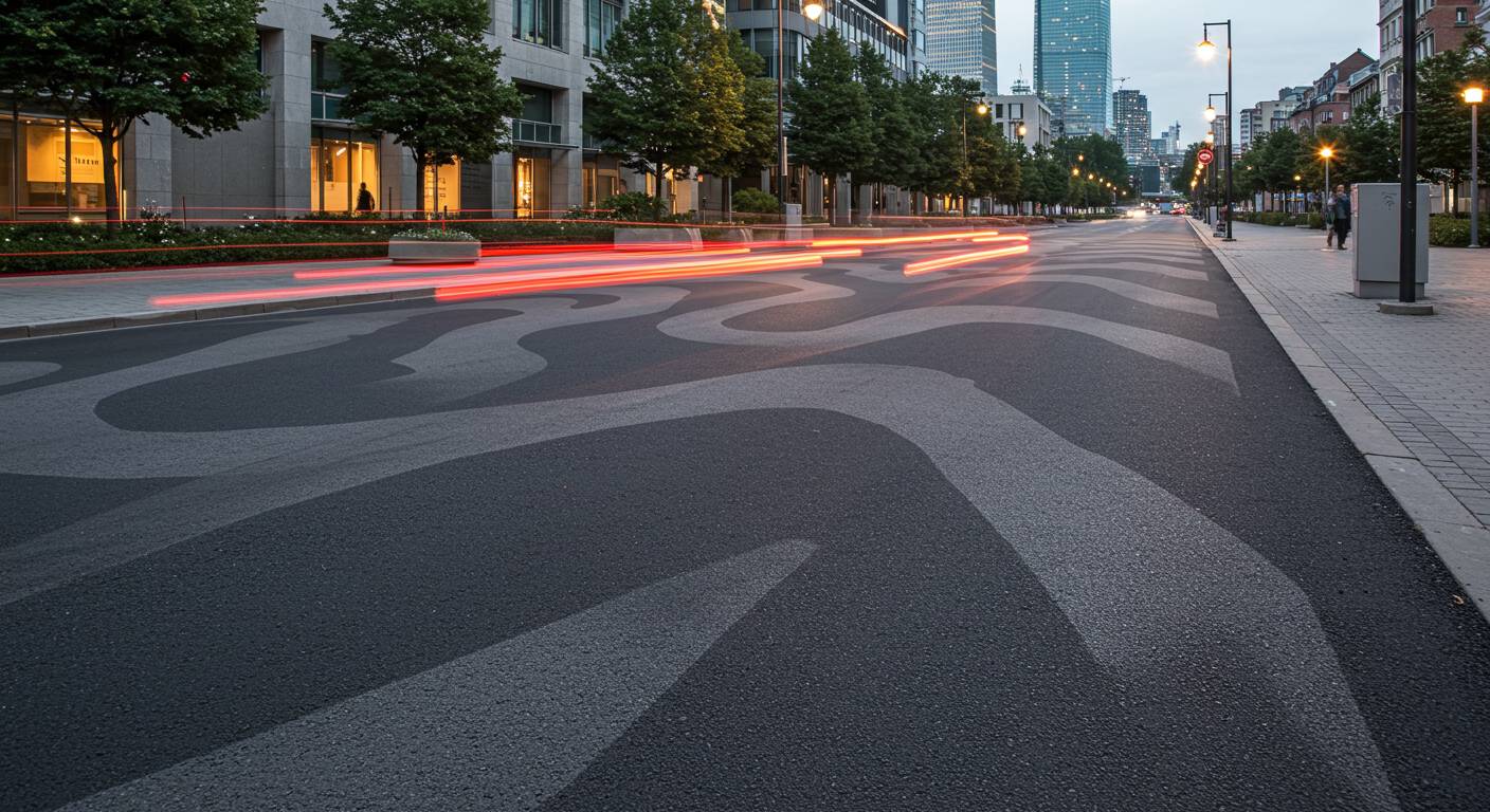 Асфальтирование дорог с волнообразным профилем для городских улиц