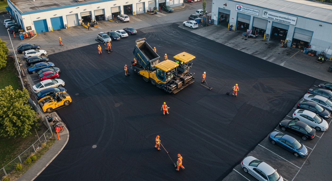 Асфальтирование территории автосервиса Асфальтирование территории автосервиса