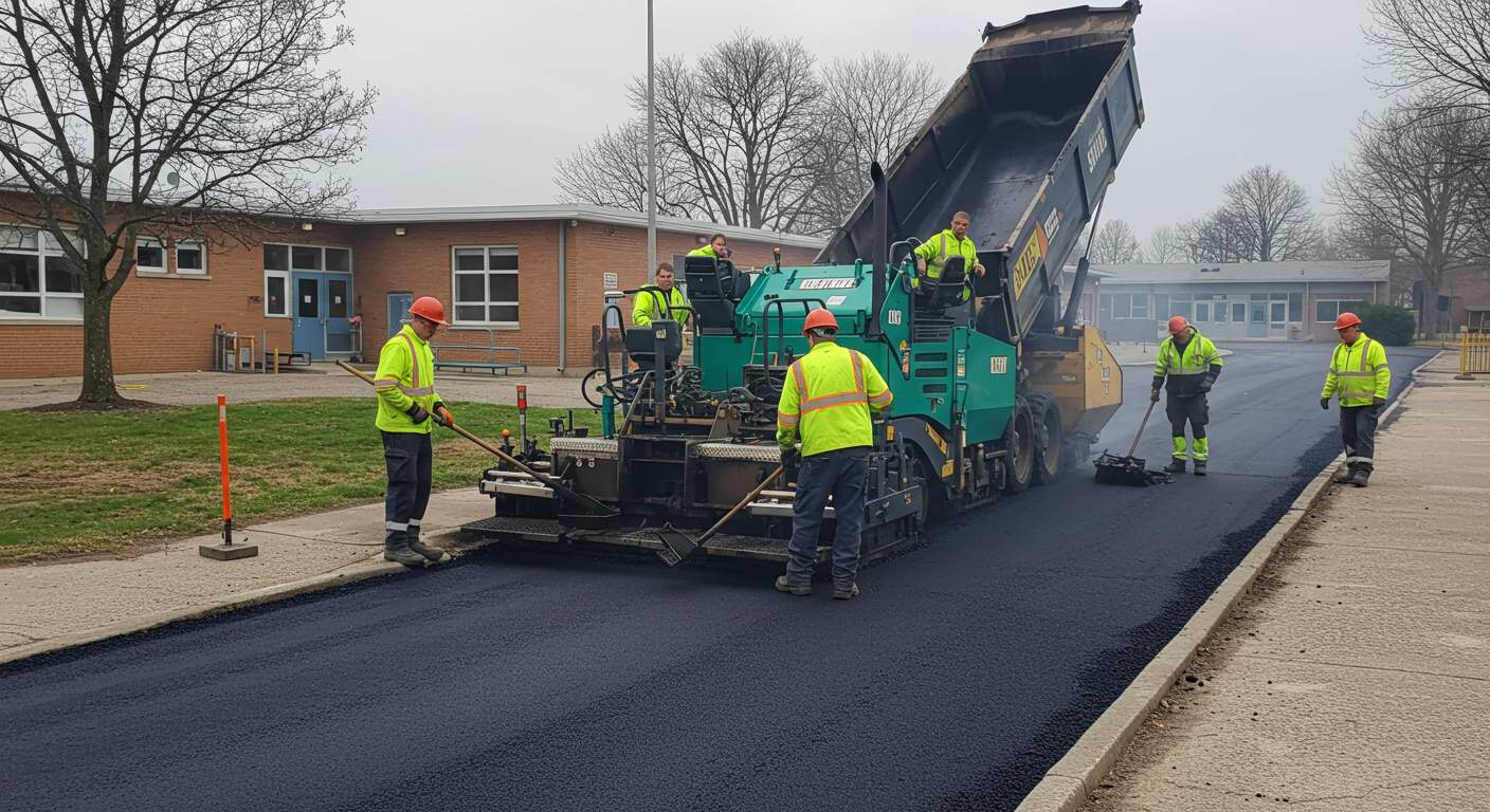 Асфальтирование площадок возле школ