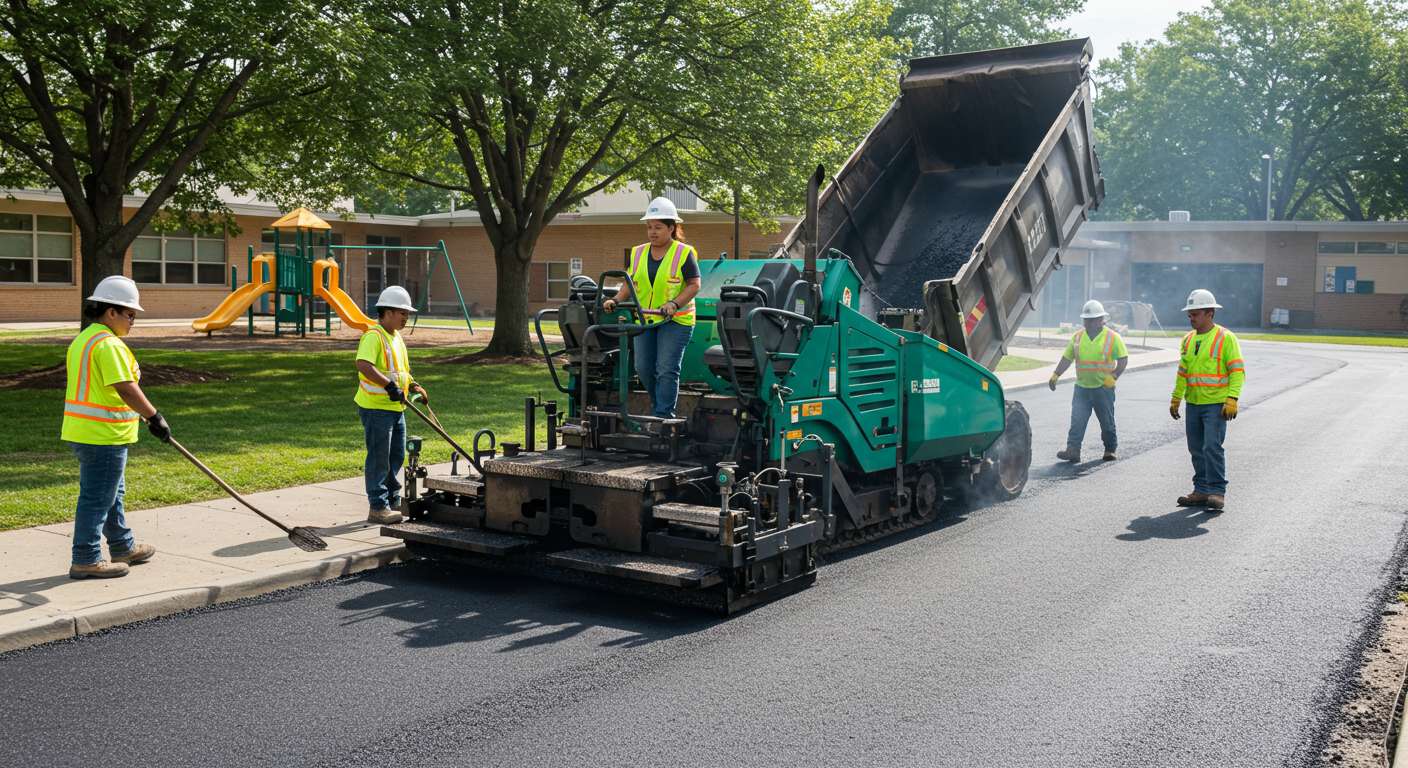Асфальтирование школьной площадки Асфальтирование школьной площадки