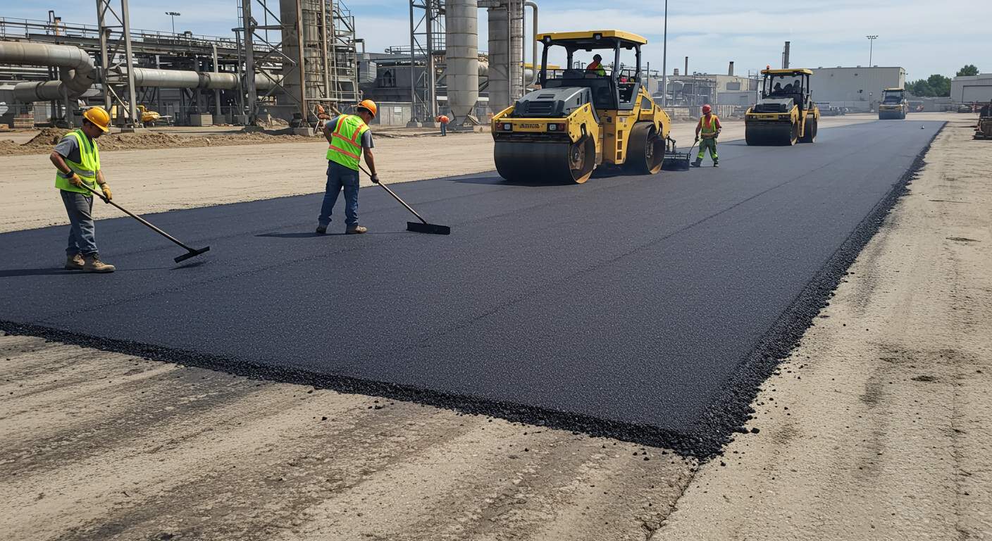 Асфальтированная площадка для спецтехники