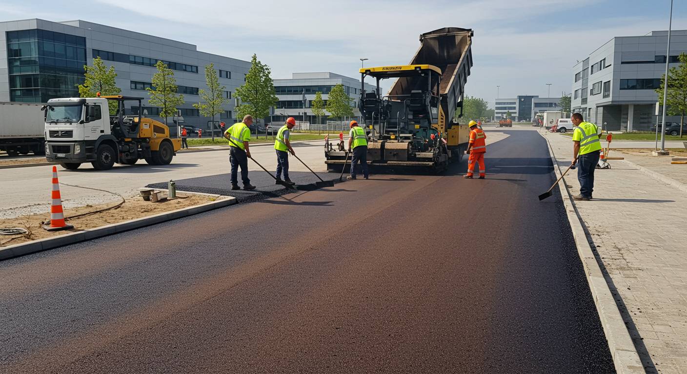 Асфальтирование территории у бизнес-парков