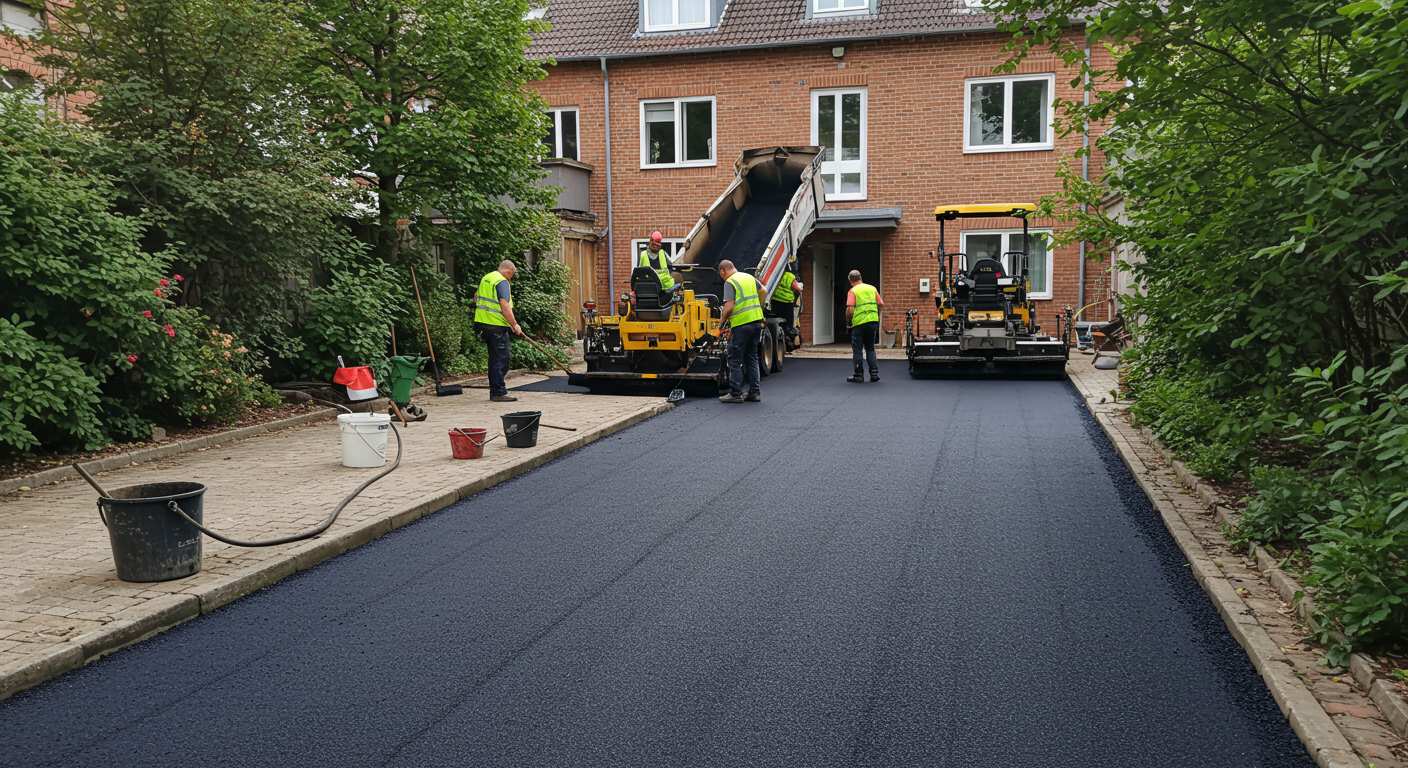 Асфальтирование дворовых проездов с освещением