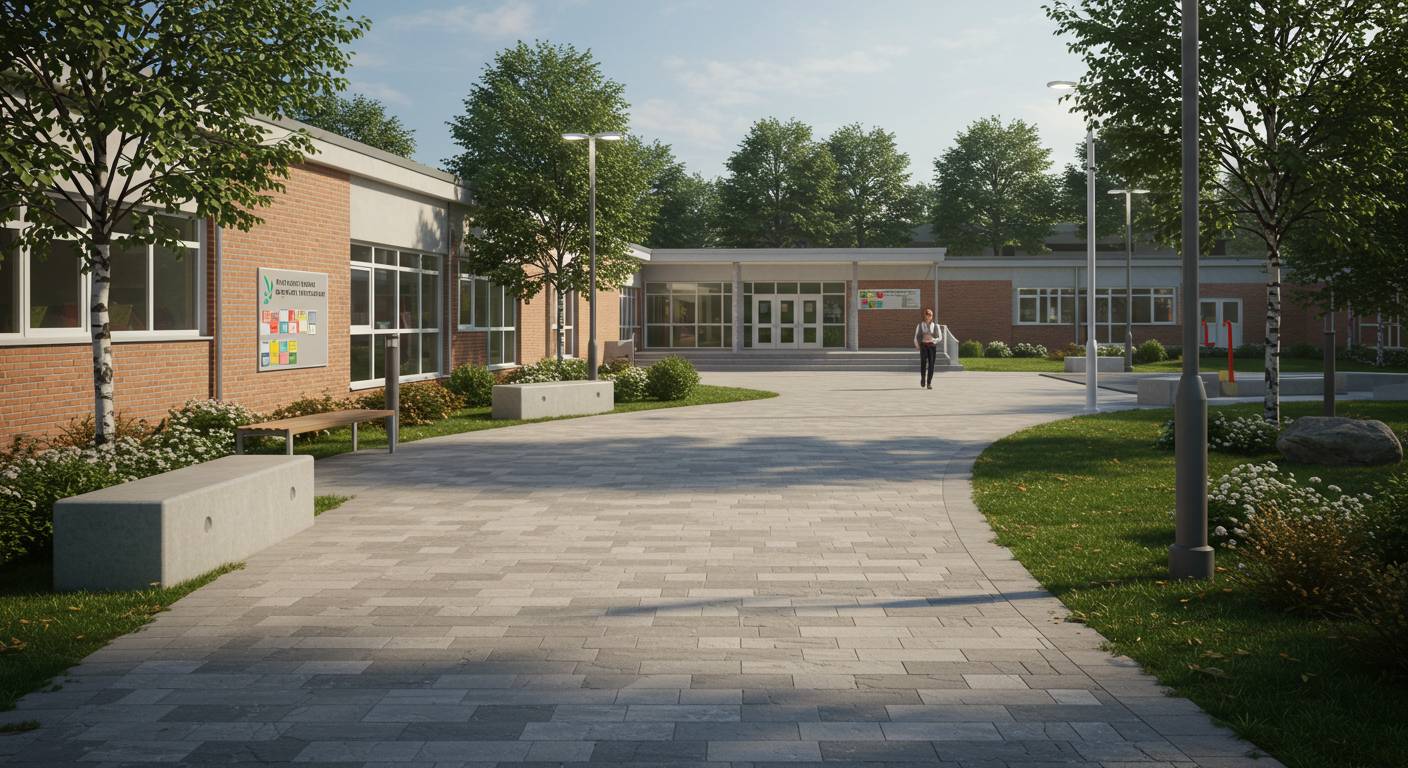 Асфальтирование площадки у учебного заведения