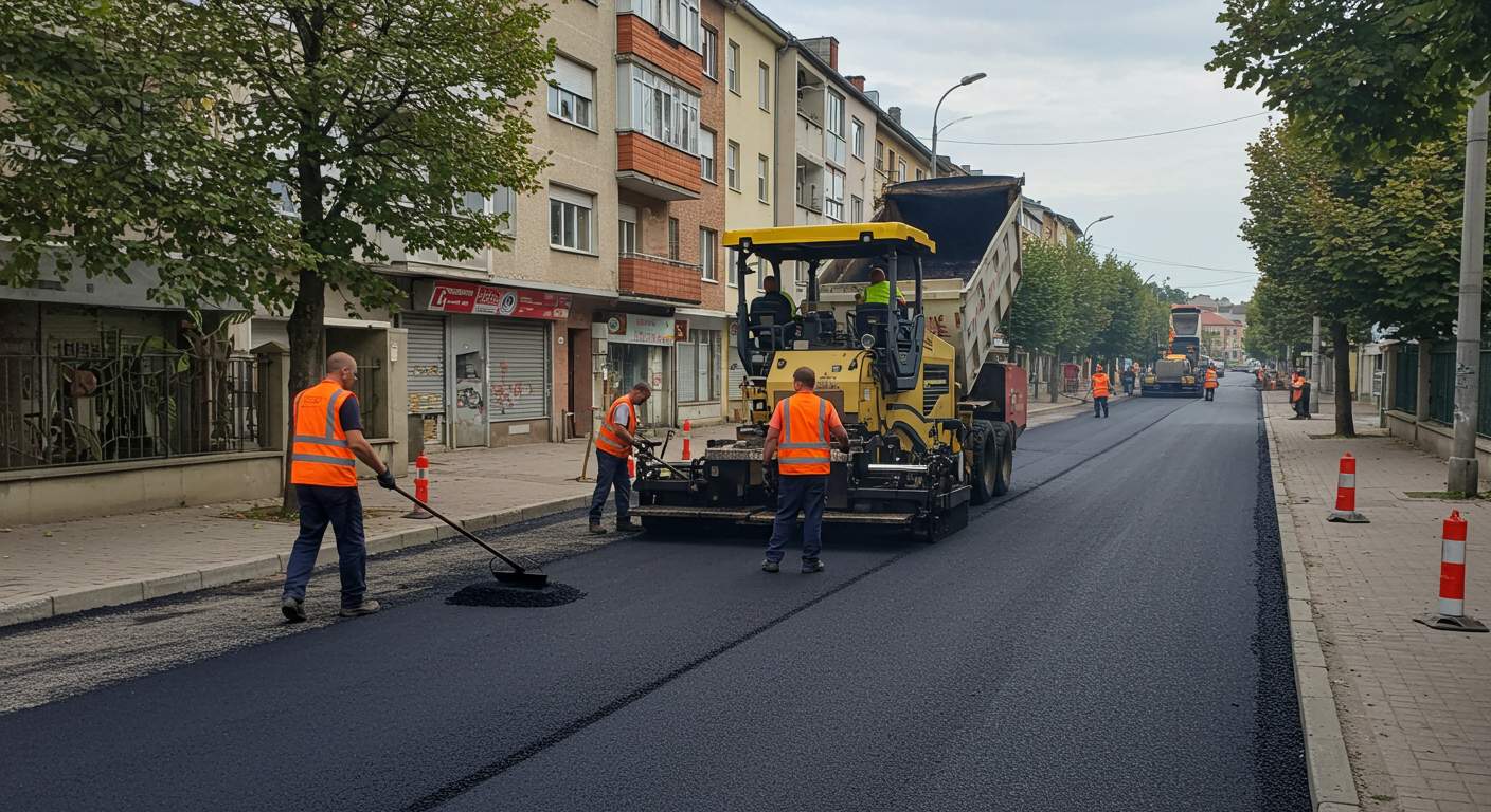 Асфальтирование территорий городских улиц стандартного качества