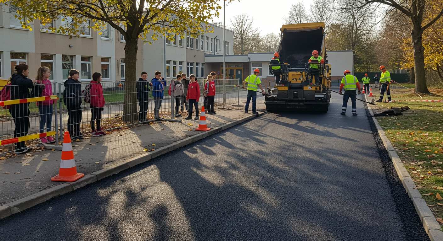Асфальтирование пешеходных дорожек у школ