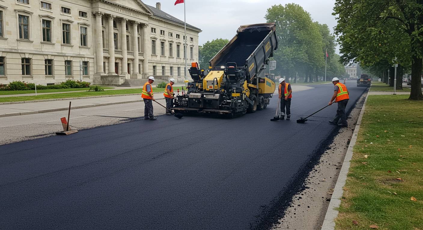 Асфальтирование территорий около государственных учреждений
