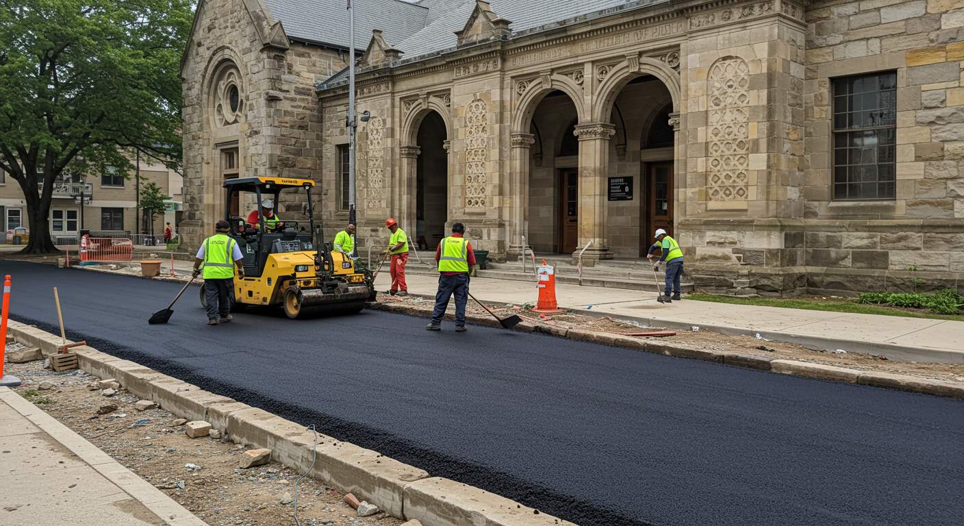 Асфальтирование территории возле культурного центра Асфальтирование территории возле культурного центра