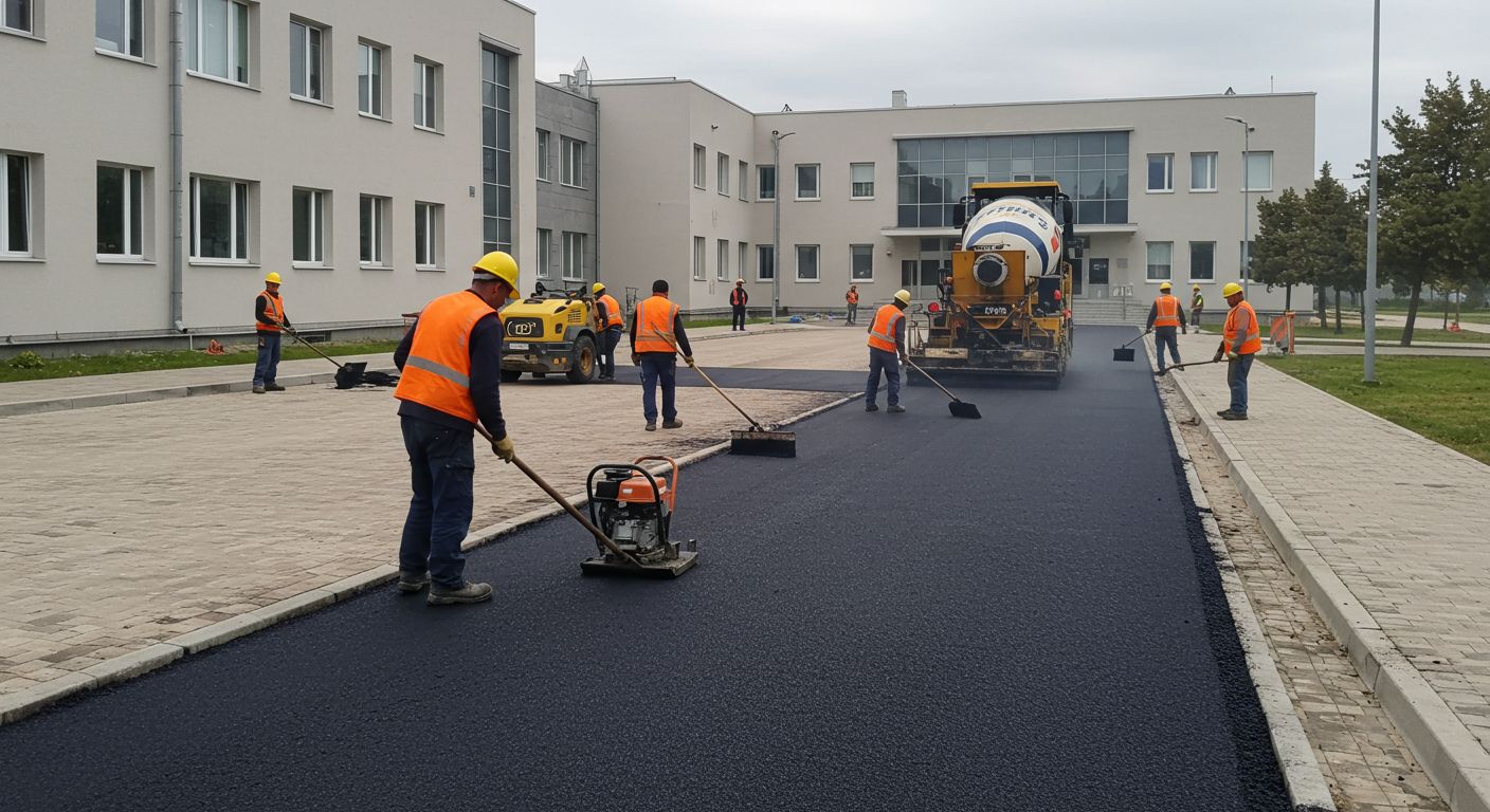Асфальтирование территории возле административного здания