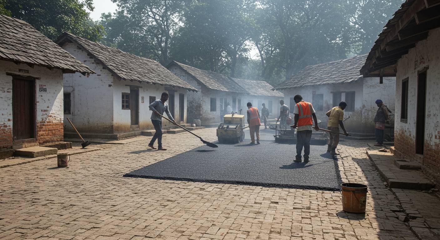 Асфальтированная дворовая территория коттеджного поселка Асфальтирование дворовой территории коттеджного поселка