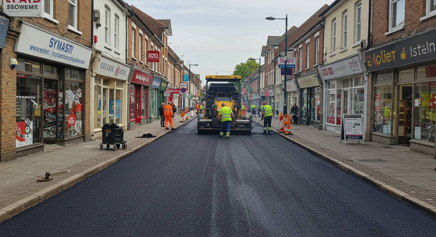 Асфальтированные уличные дорожки возле магазина Асфальтирование дорожек возле магазина
