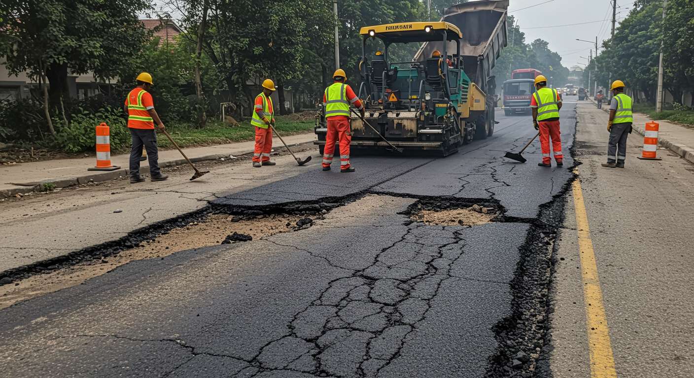 Ремонт дороги с усиленным износом