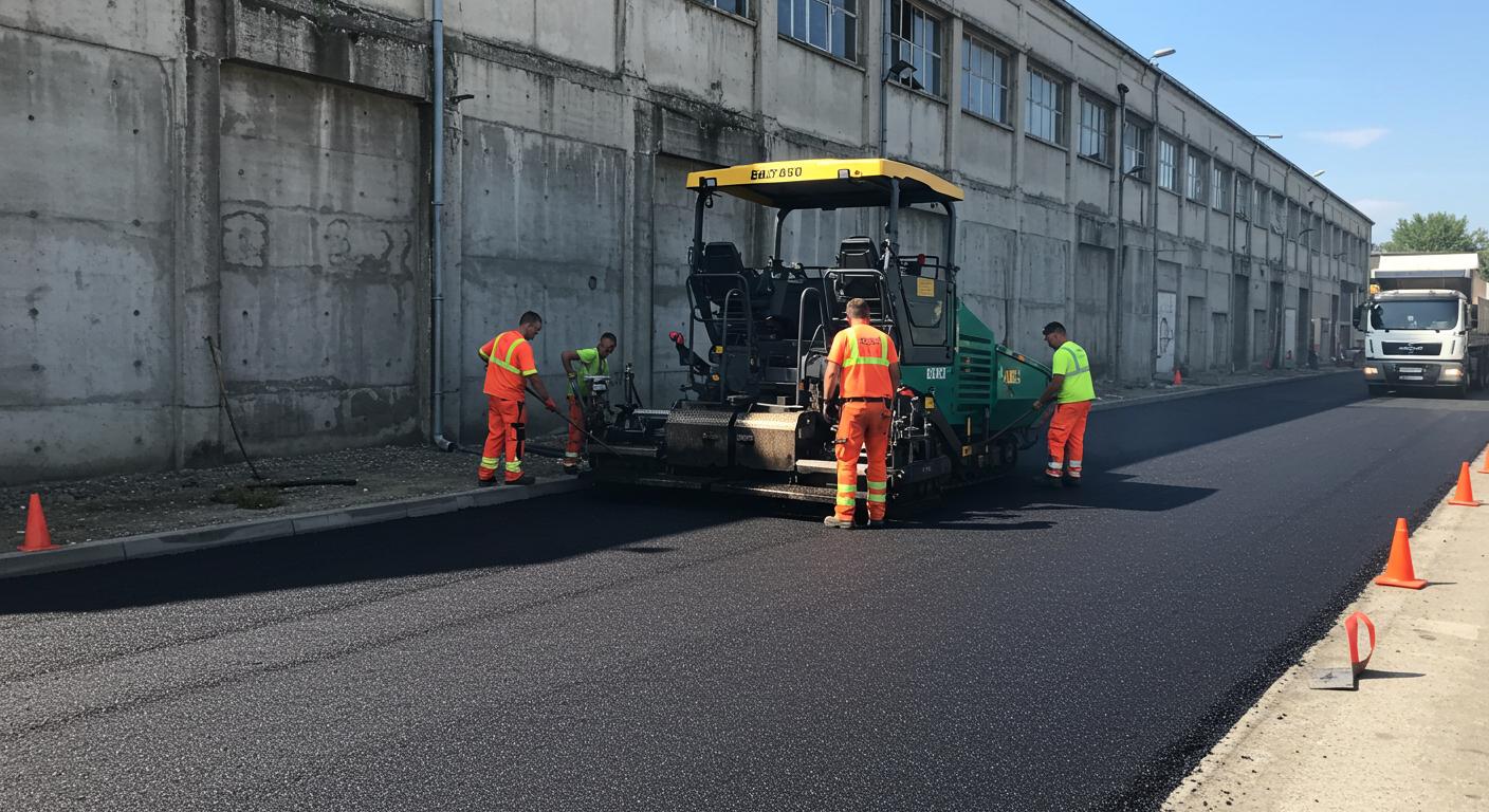Асфальтирование территории возле складских дворов