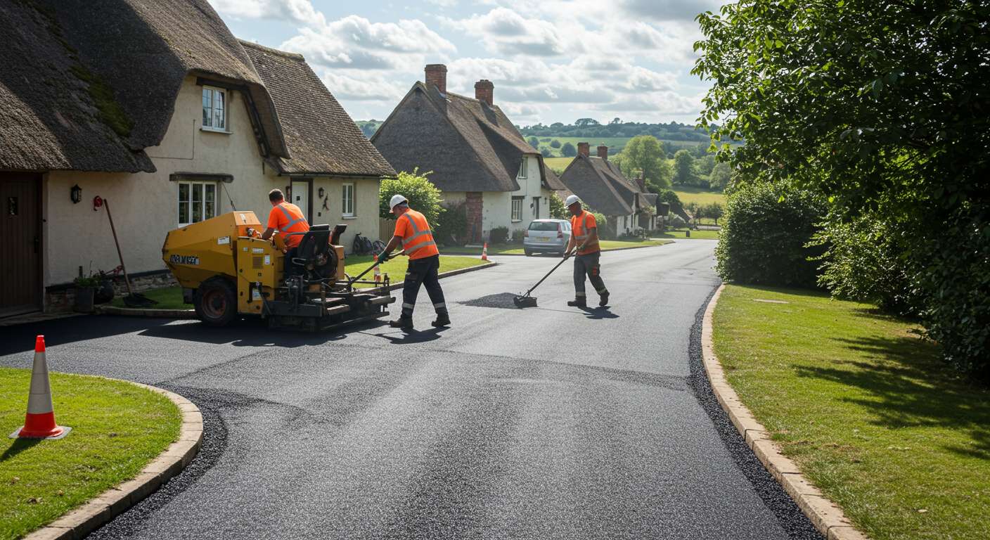 Асфальтирование подъездной дороги к коттеджу