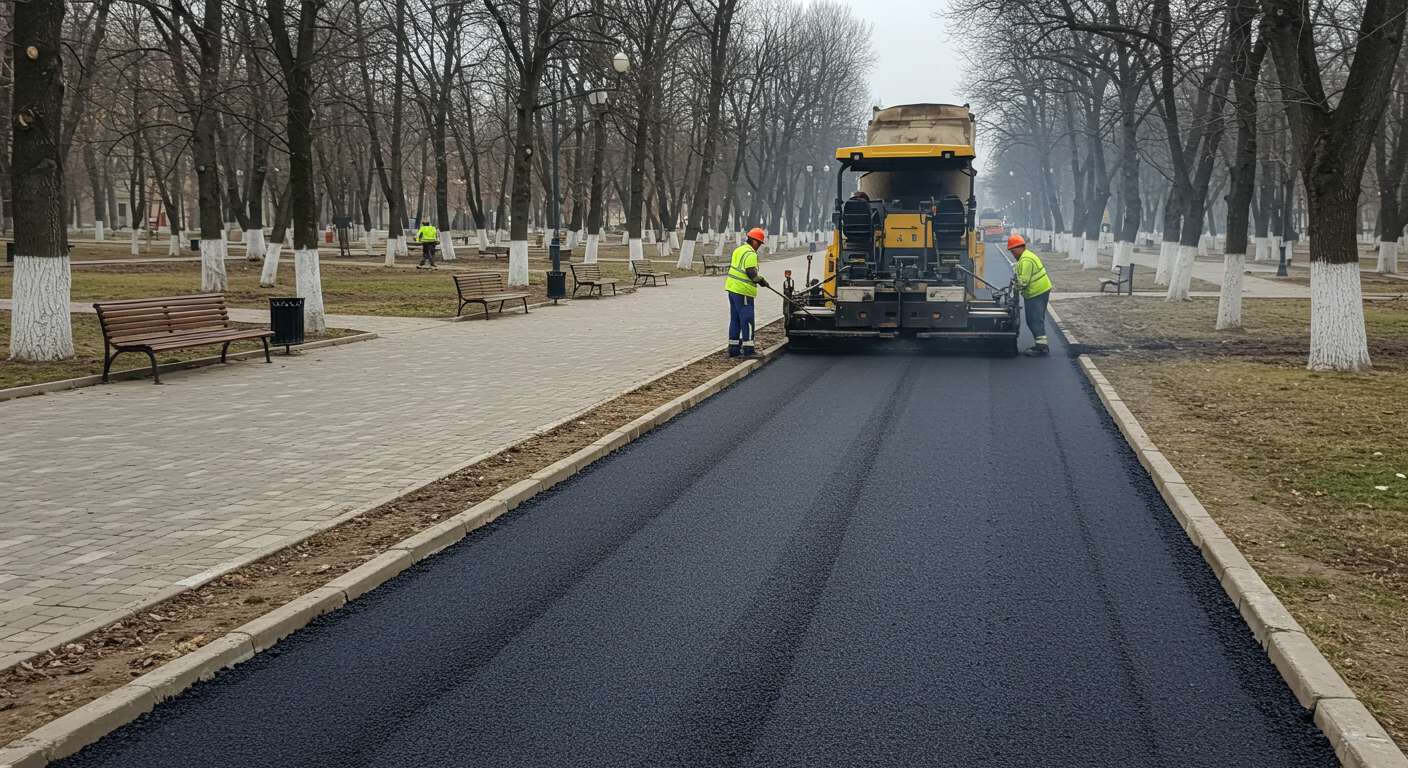 Асфальтирование площади в сквере